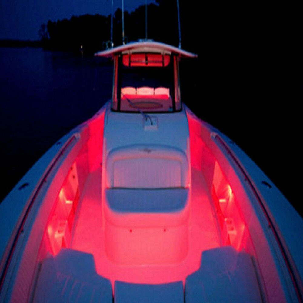 4 Pcs Ultra Red LED Boat Light Deck Waterproof 12v Courtesy Bow Trailer Pontoon