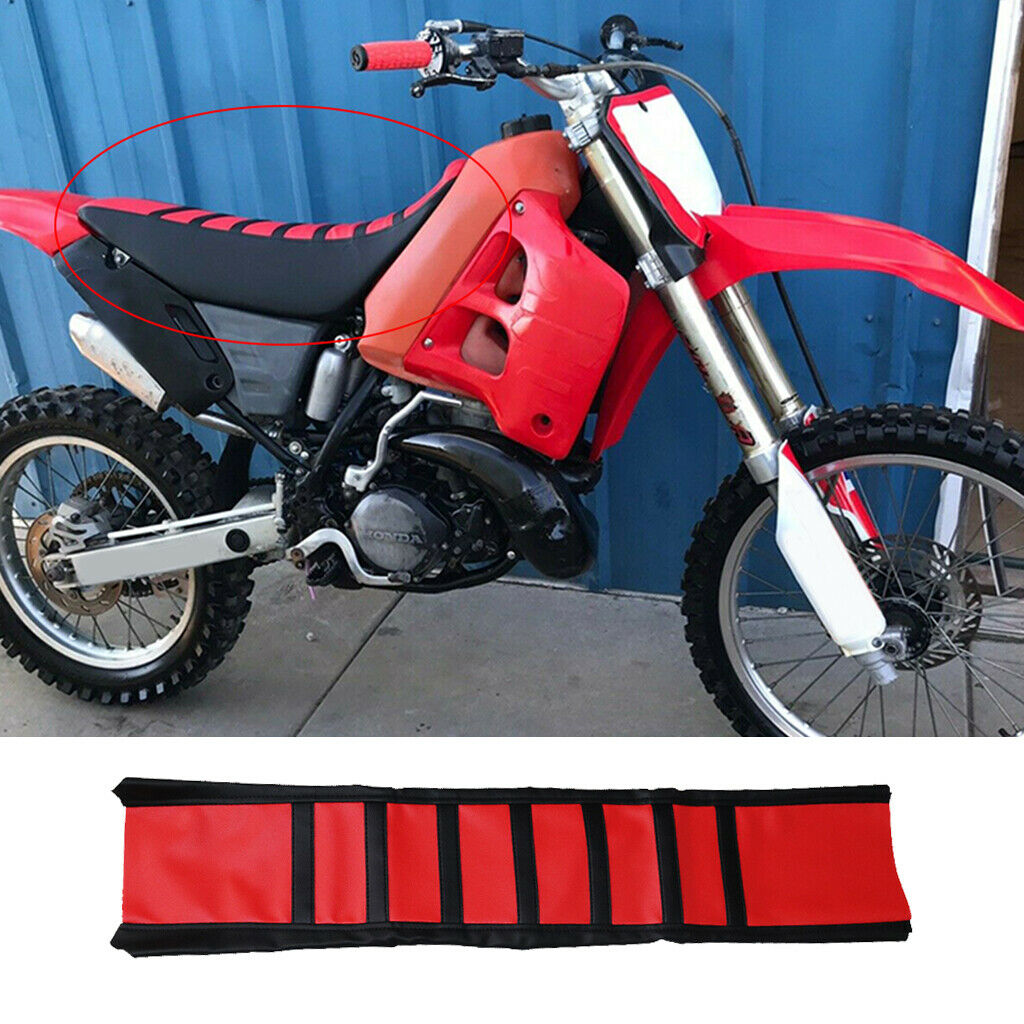 Motorcycle Seat Cover Gripper Stretchy Durable Red/Black Fashion Design