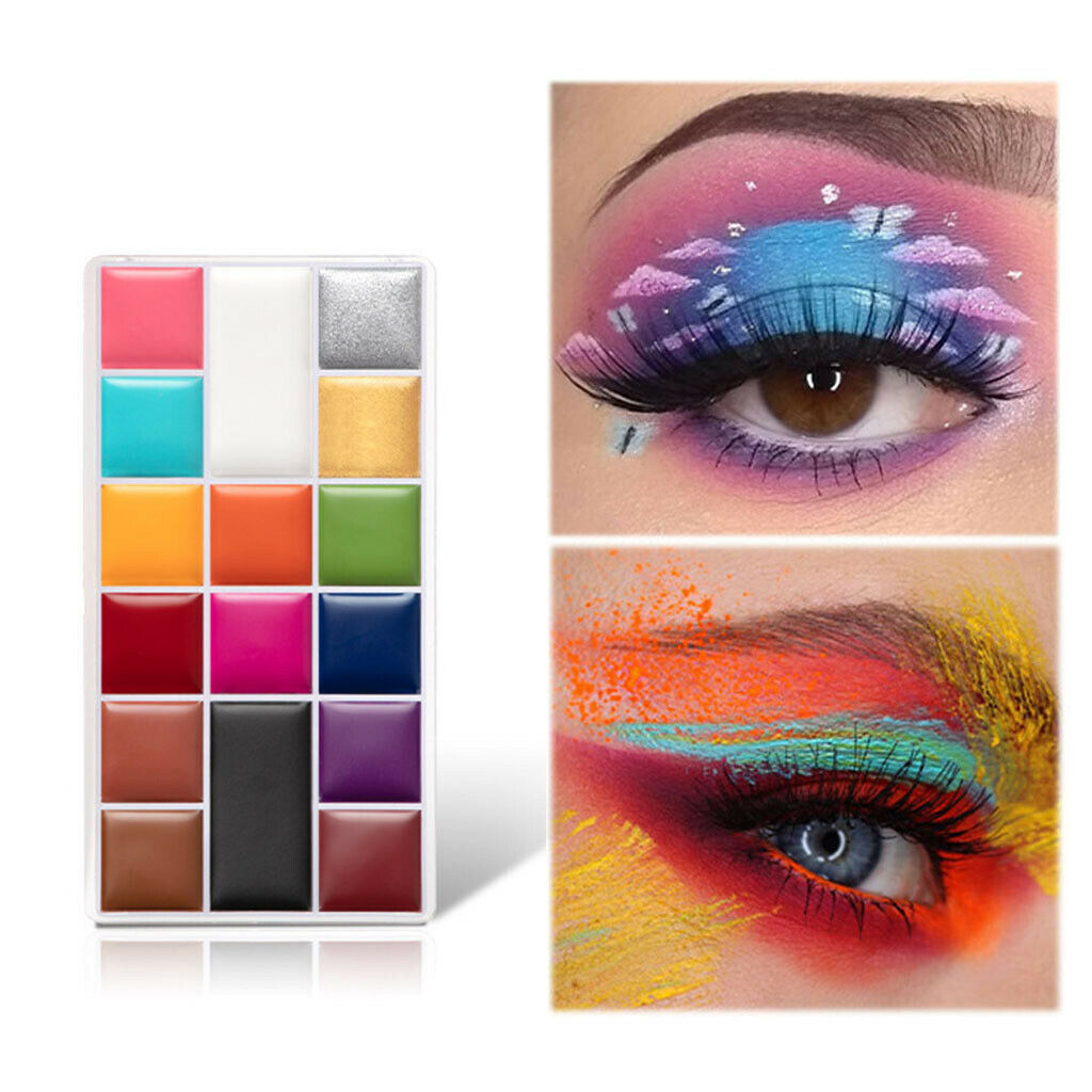 16 Colors Flash Paint Oil Makeup Palette Fancy Dress Kit for Halloween Prom