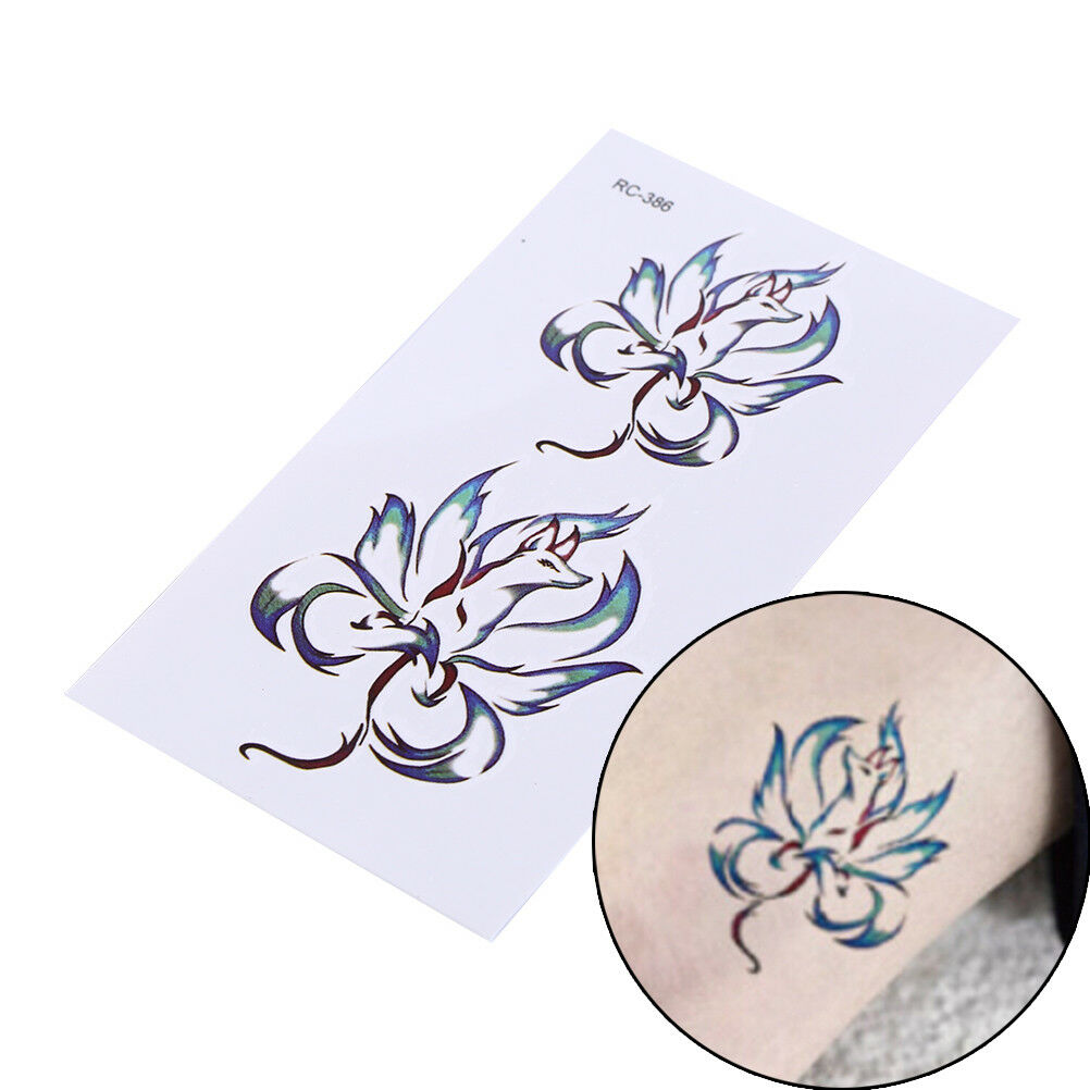 Waterproof Temporary Tattoo Stickers Nine Tail Fox Water Transfer flash tatoo BD