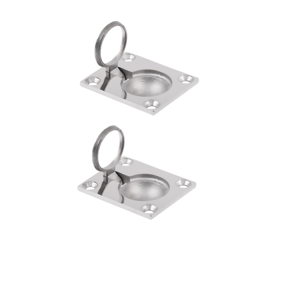 2 Pieces Boat Marine Stainless Steel Hatch Latch Flush Lift Ring Pull Handle
