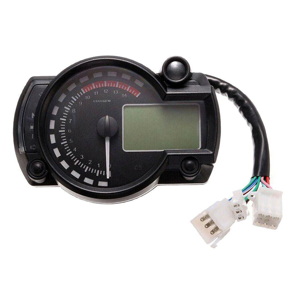 Motorcycle Digital Speedometer Odometer Tachometer Adjustable 14000RPM