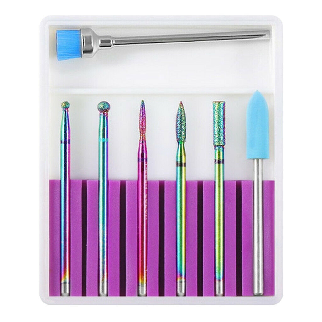 7x Tungsten Steel Nail Art Drill Bits Set Acrylic Nails Polishing Bit Kit 9