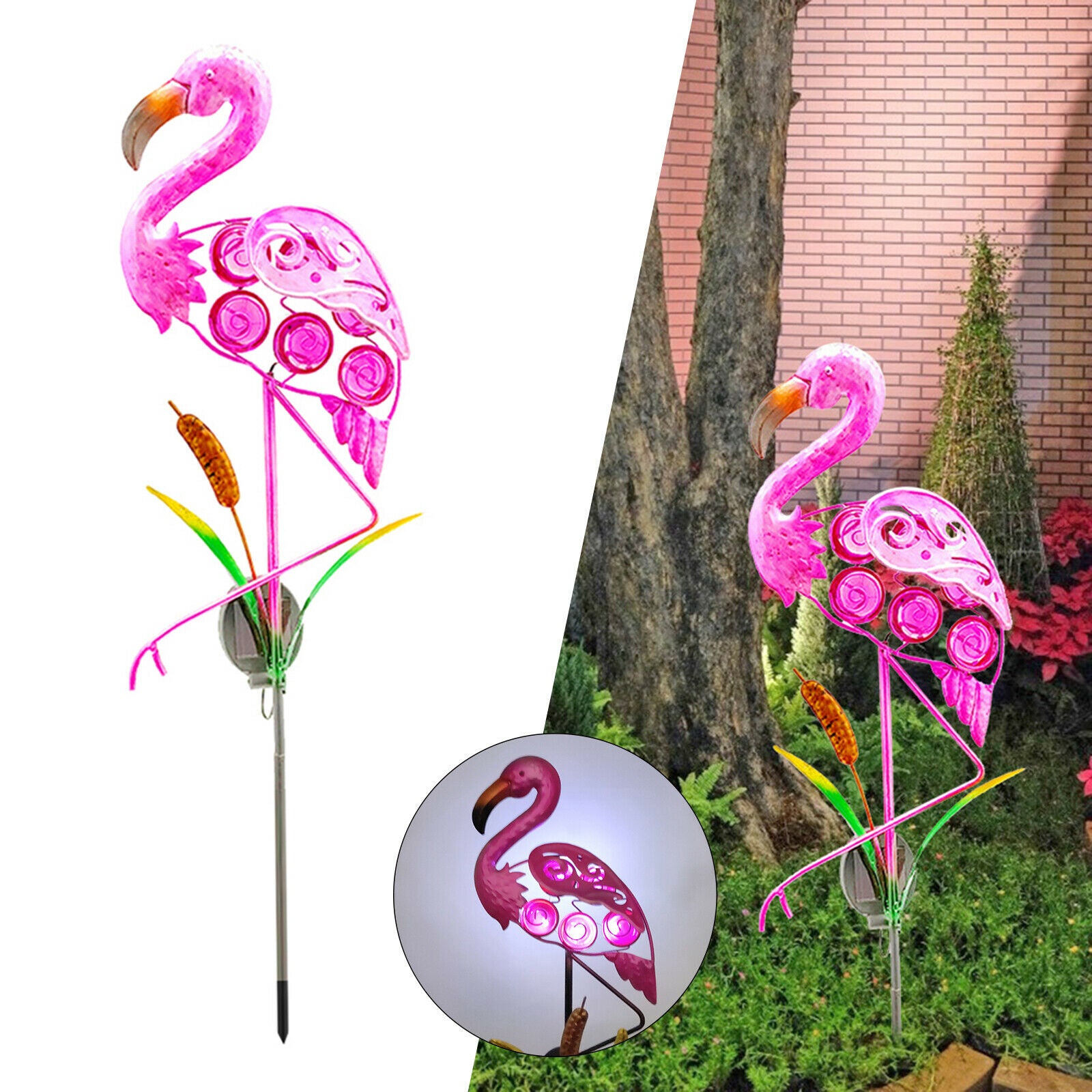 Solar Flamingo Lawn Lamps Light Waterproof Garden Stake Landscape Decor