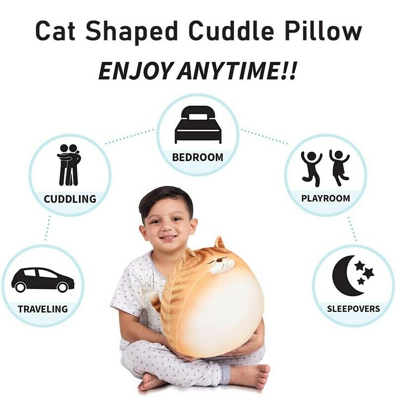 Cat Plush Pillow Soft Pillow Orange Tabby Stuffed Animal Calico Cat Plush ToW4L1