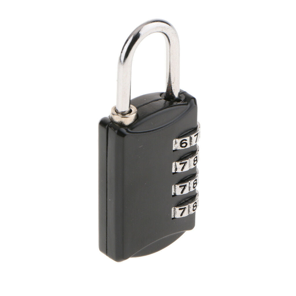 MagiDeal 4 Digit Combination Lock Luggage Resettable Code Padlock 16H Black