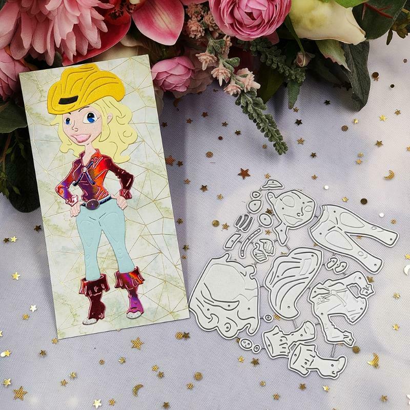 Maiden Girl Scrapbook Embossing Stencil Album Steel Mould for Paper Card