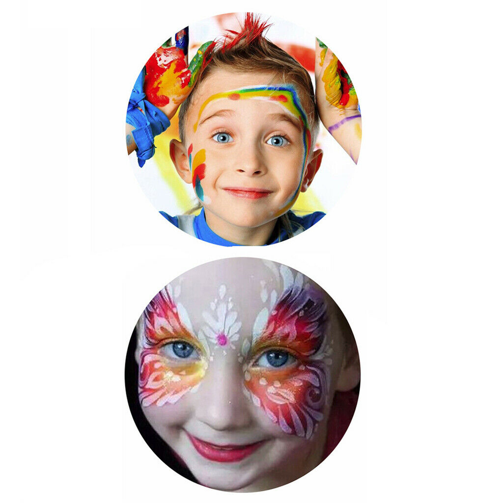 Face Body Paint Oil 18 Colors Halloween Art Party Fancy Make Up Set With 2