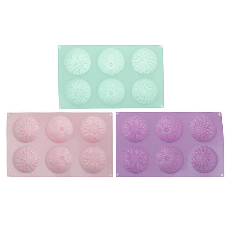 Silicone Soap Mold Flower Pattern Rectangular Handmade Soap Making DIY Mou.l8