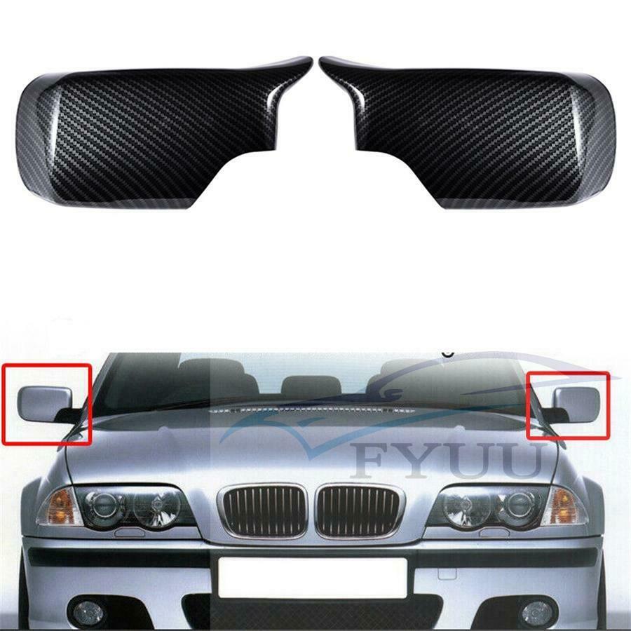 Carbon Fiber Look Side Mirror Cover for BMW E46 316i 318i 325i 330i Sedan 98-05