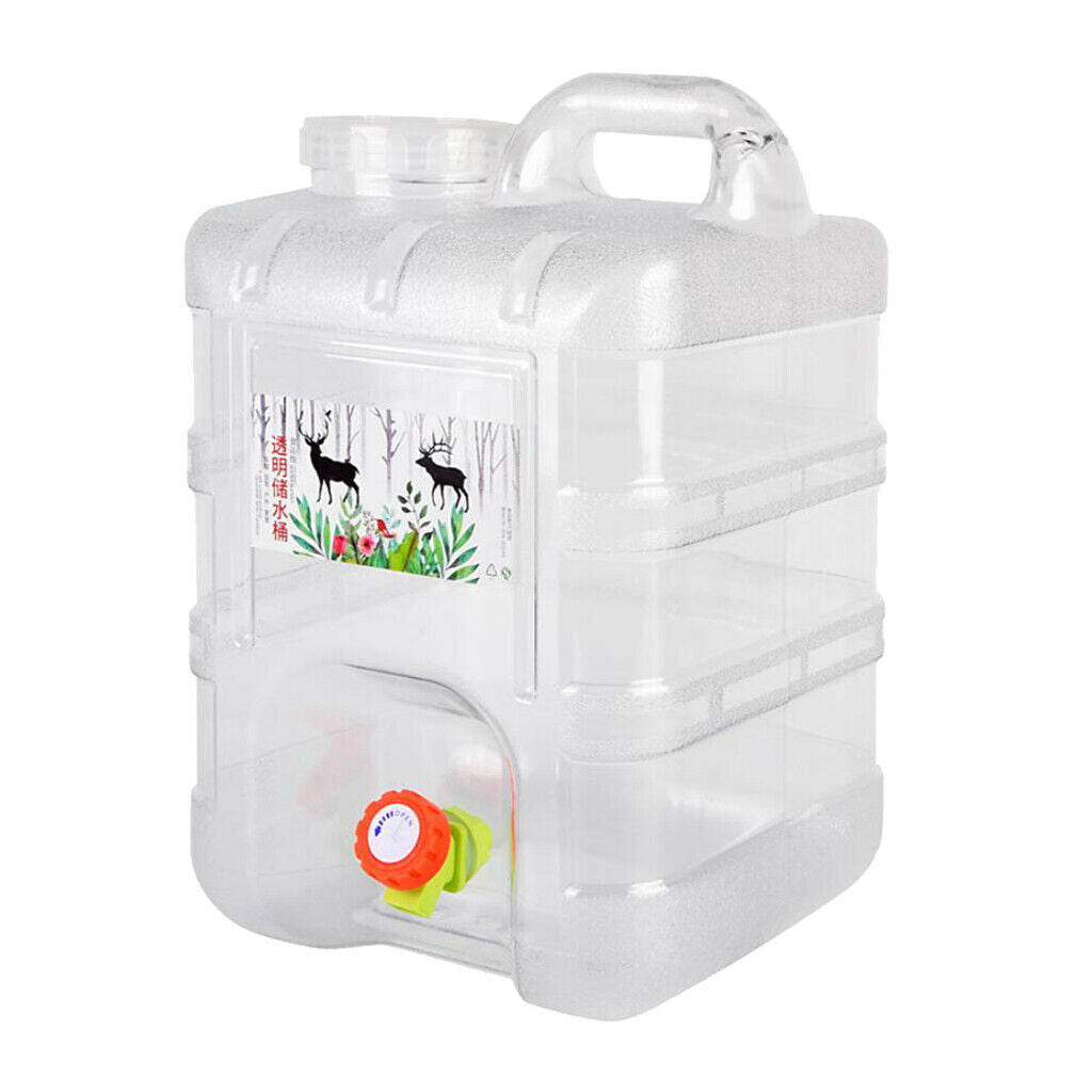 15L Outdoor Camping Water Carrier Container w/ Water-tap and Leak Proof Lid