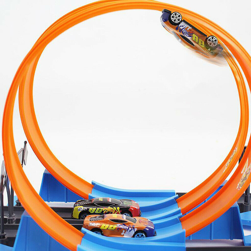 Stunt Car Racing Track DIY Assembled Rail Kits Educational Family 40pcs A