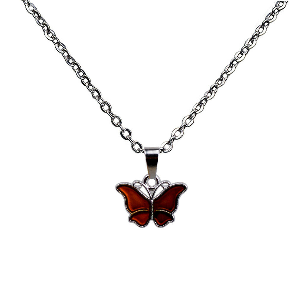 Cute Little Butterfly Mood Changing Color Change Pendant Necklace Gift