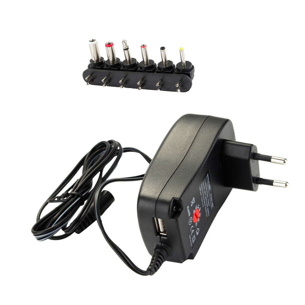 30W 3V 4.5V 5V 6V 7.5V 9V 12V AC DC Charger Supply EU Adapter Cable 6 Plugs