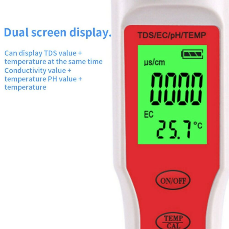 4-In-1 Purity Pen 0.00ï½ž14.00Phtds/ec/ph/temp Meter Digital Water Quality Tester
