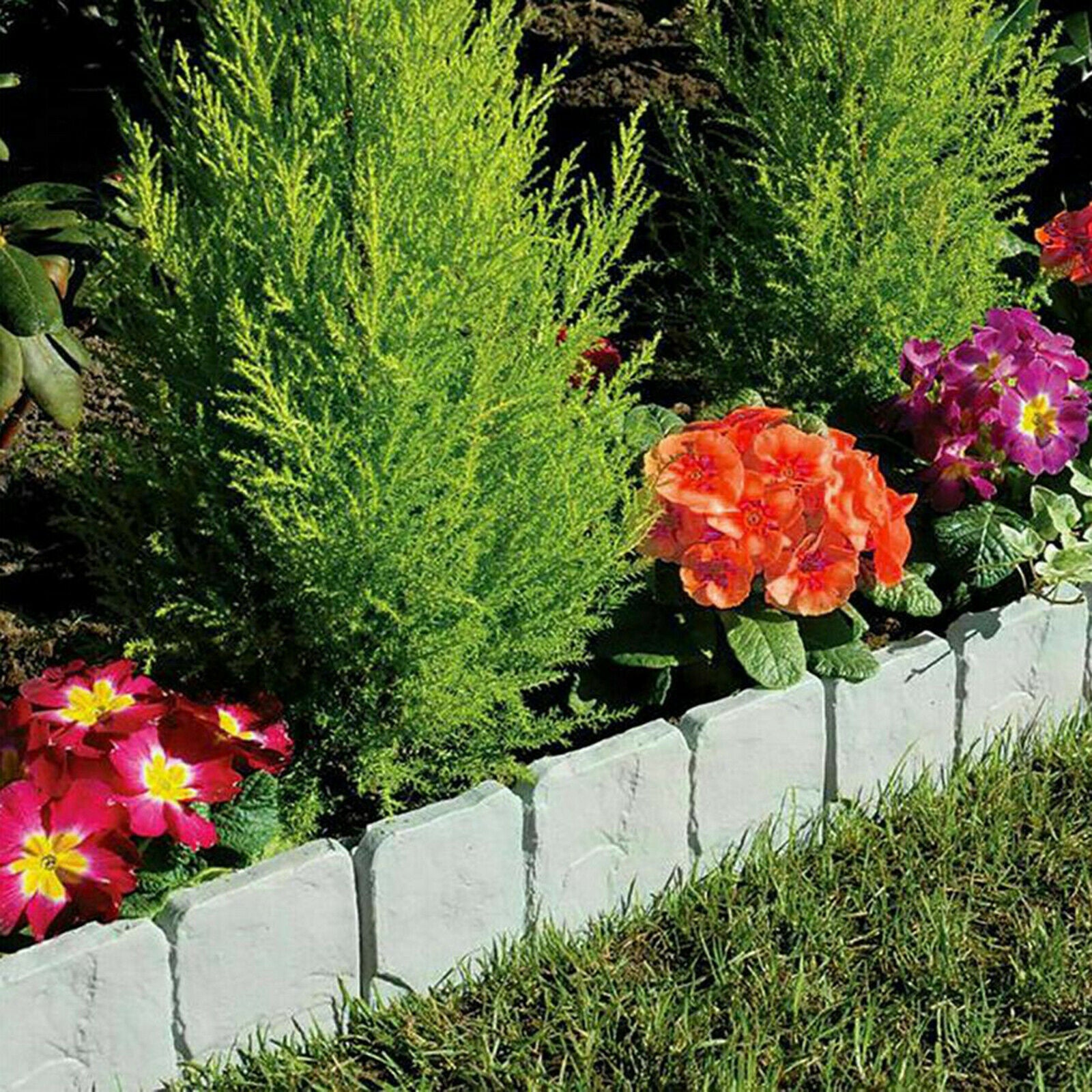 10pcs Flexible Garden Border Decorative Stone Trim 10 Pieces DIY Palisade