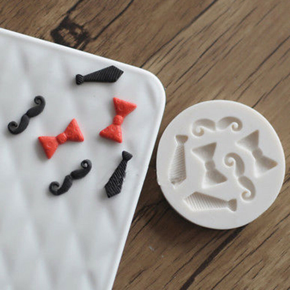 Silicone Beards Mustache Bow Tie Fondant Moulds Cake Sugarcrafts Chocolate Molds