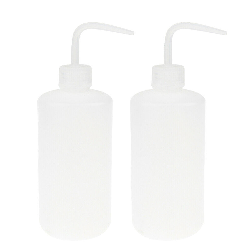 2pcs 500mL Graduated Plastic Wash Cleaning Green Soap Holder Squeeze Bottle Lab