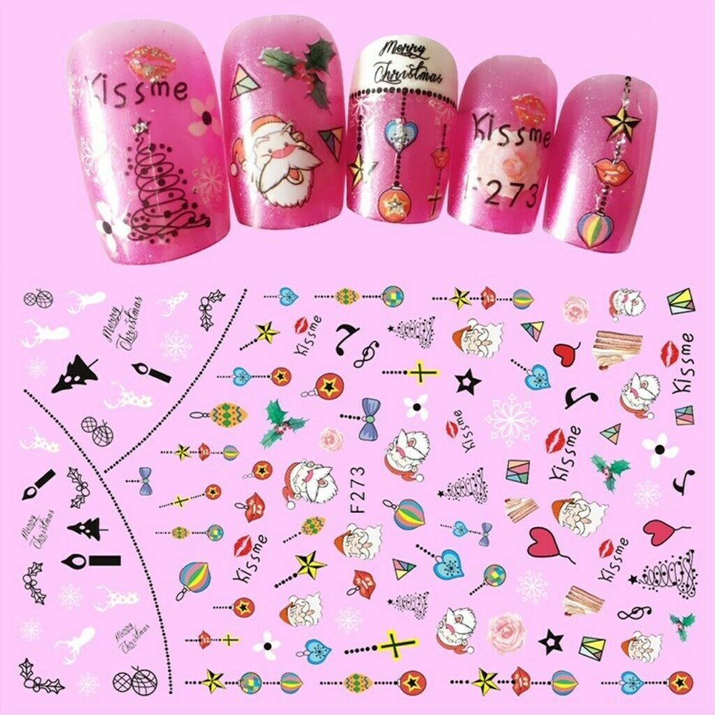 10 Pcs Different Multi Styles Pattern DIY Nail Art Stickers Accessories Tool