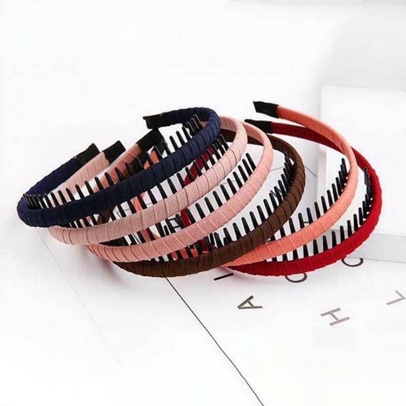 4pcs/set Women Korean Style Simple Toothed Headband Female Solid Color Hair Hoop