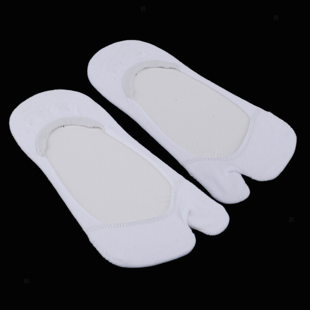 4 Pairs/Set Two Toe Socks Invisible Cotton Tabi Socks Non Slip Boat Socks