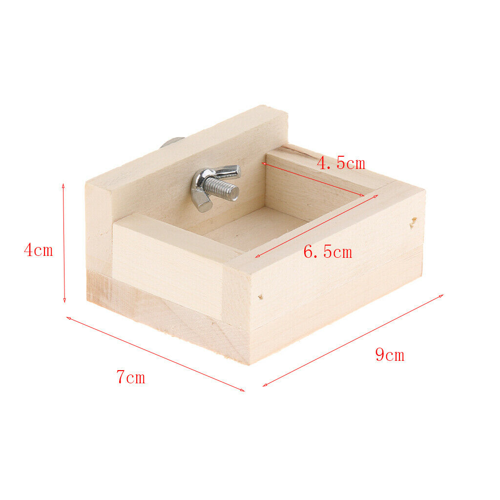 Pet Hamster, Chinchilla, Guinea Pig, Parrot Feeding Wood Bowl Square