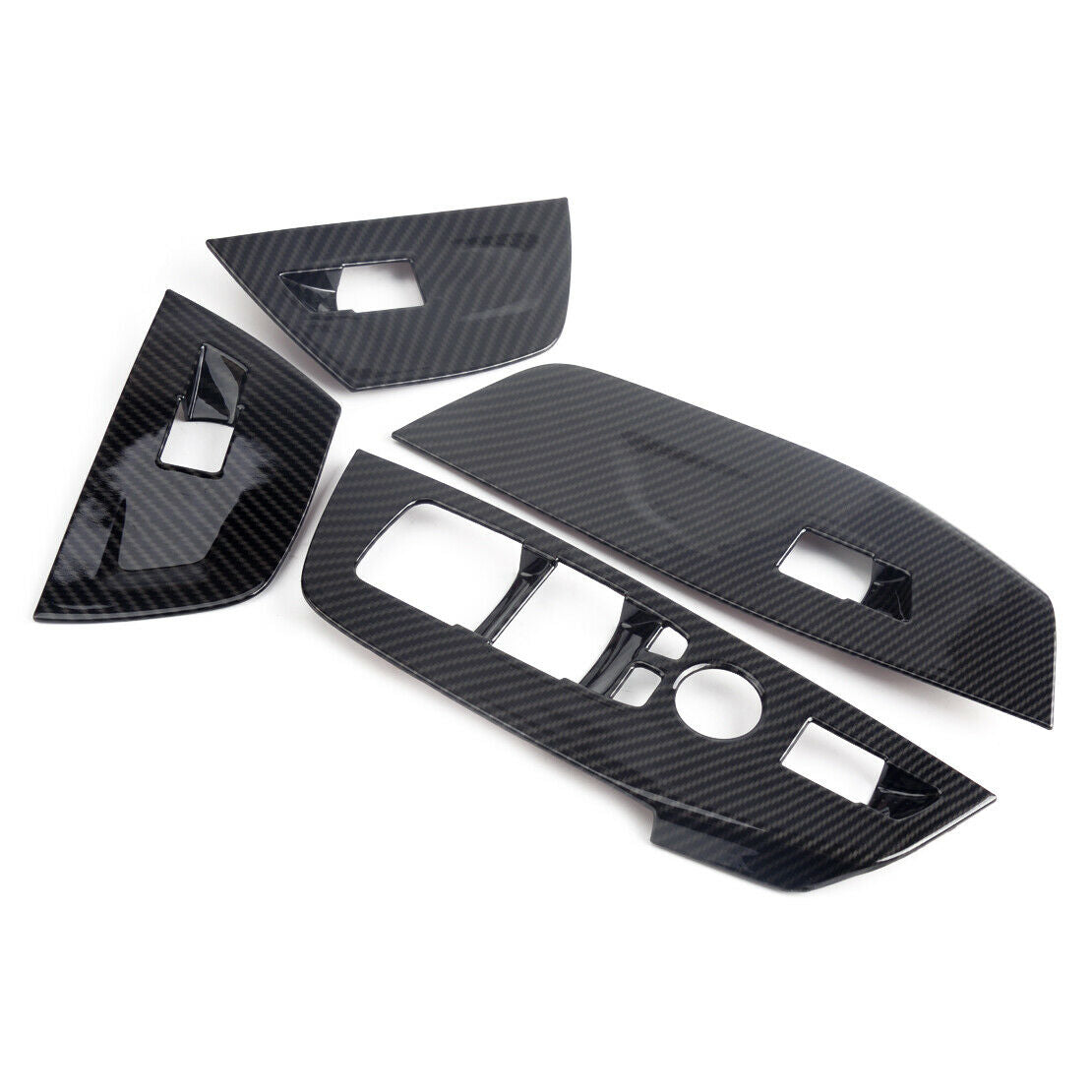 4pc Carbon fiber texture Window Lift Switch Button Cover Trim Fit for BMW X3 as