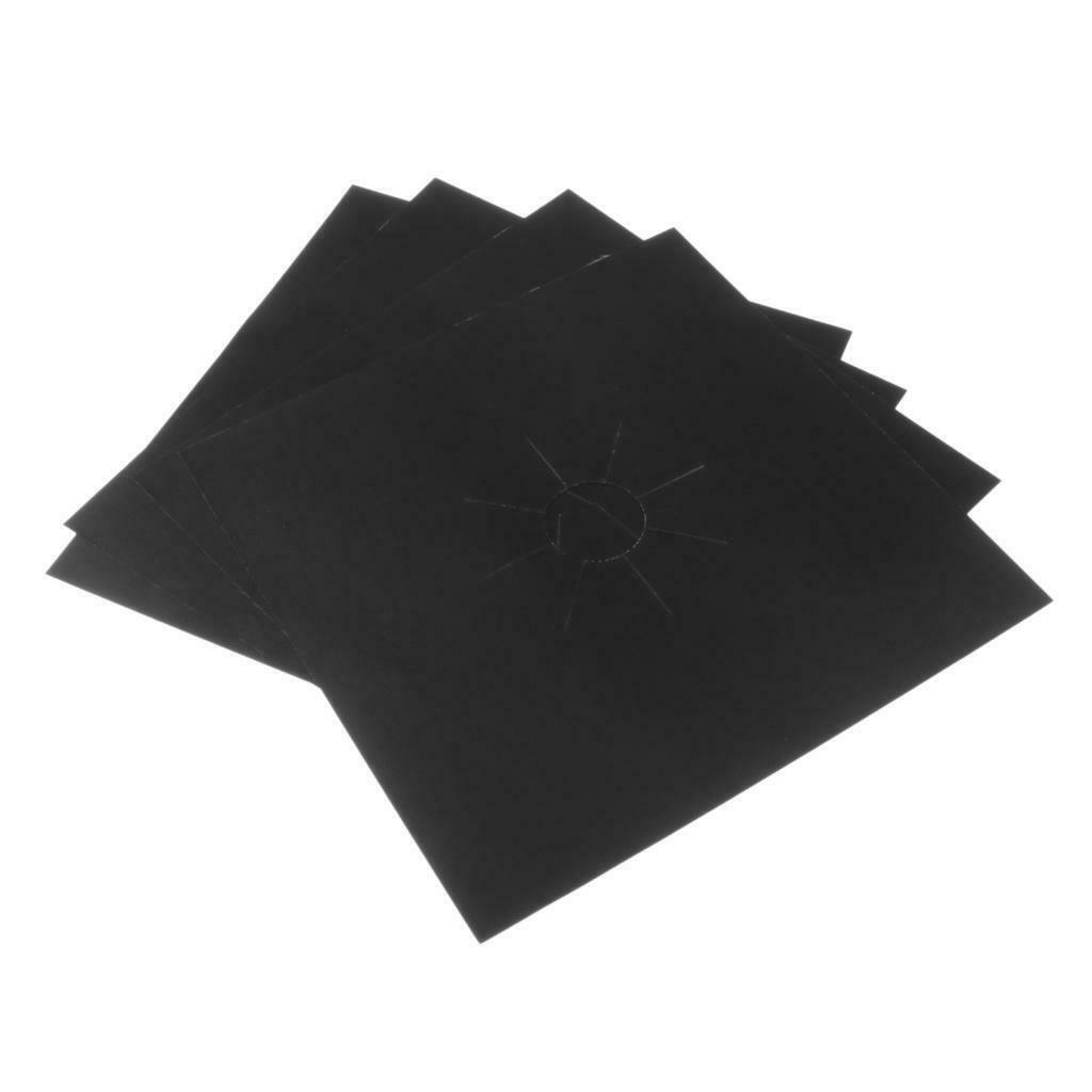 4Pcs Gas Stove Furnace Surface Protection Mat Oil-proof Pad Black 0.2mm_2