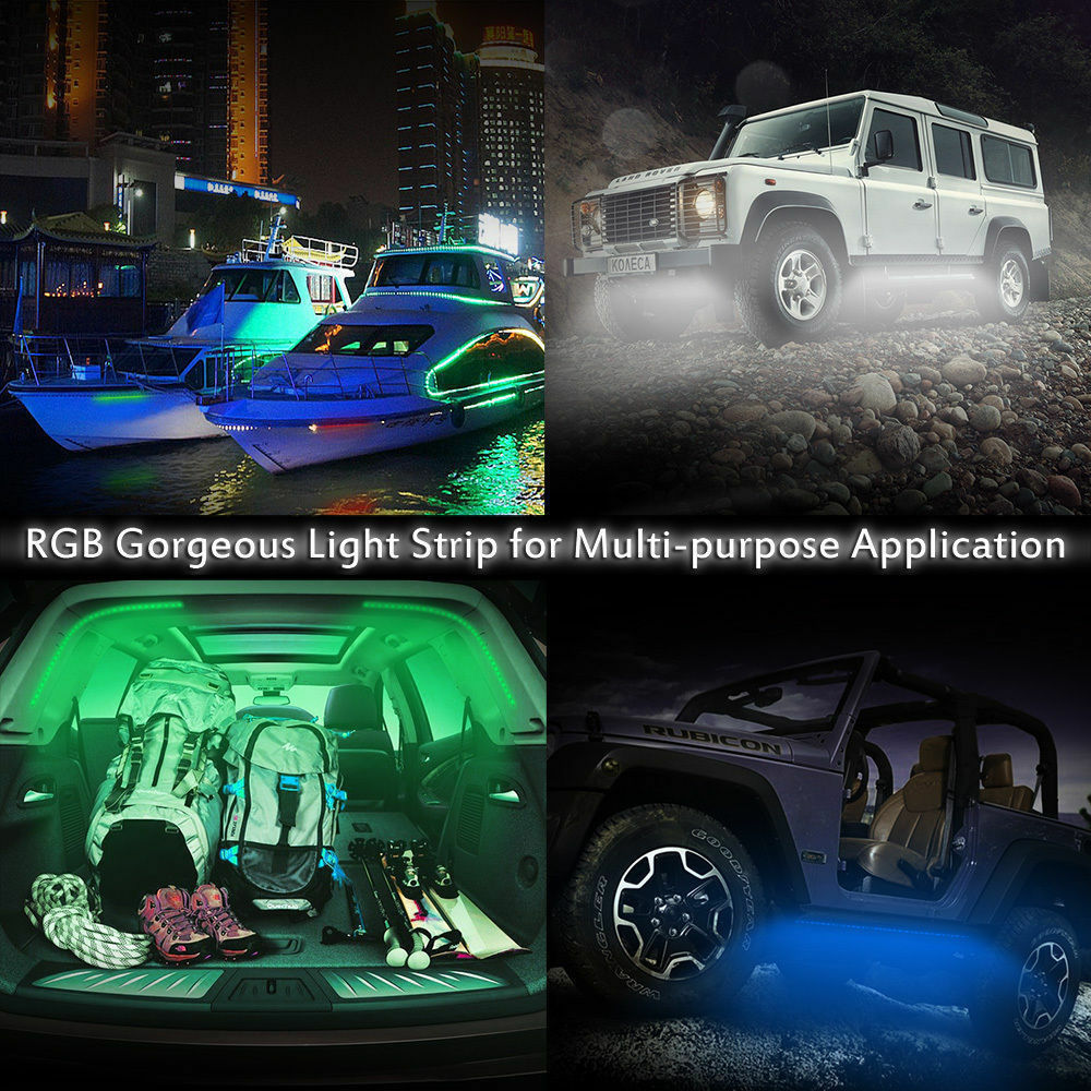 2x 60" RGB LED Music Control Car Truck Pickup Bed Light Tailgate Strip Neon Lamp