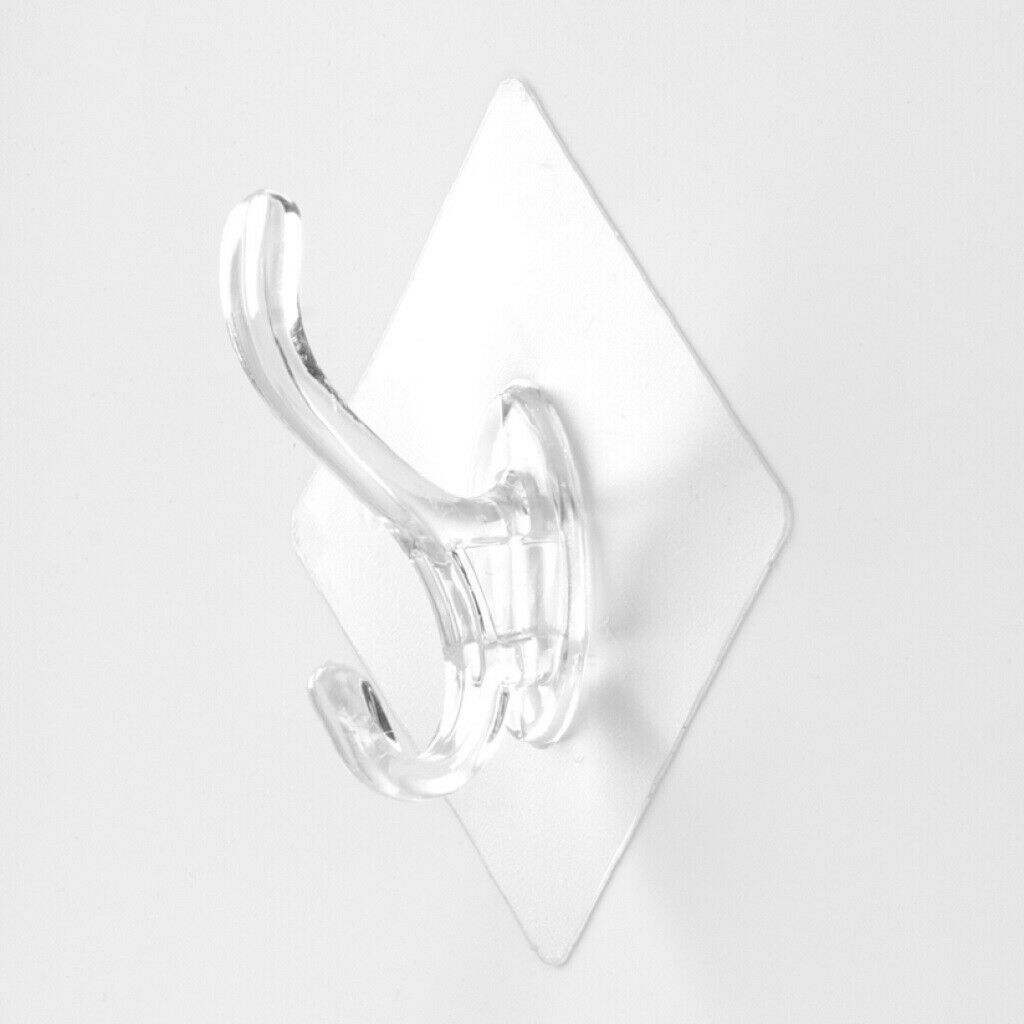 10Pcs Reusable Transparent Seamless Adhesive Waterproof Hook Hanger