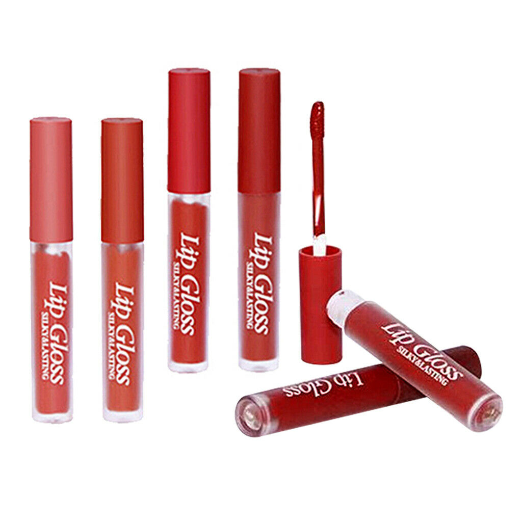 6 Packs Smooth Makeup Lip Gloss Hydrating Liquid Lipstick Lip Tint Stain