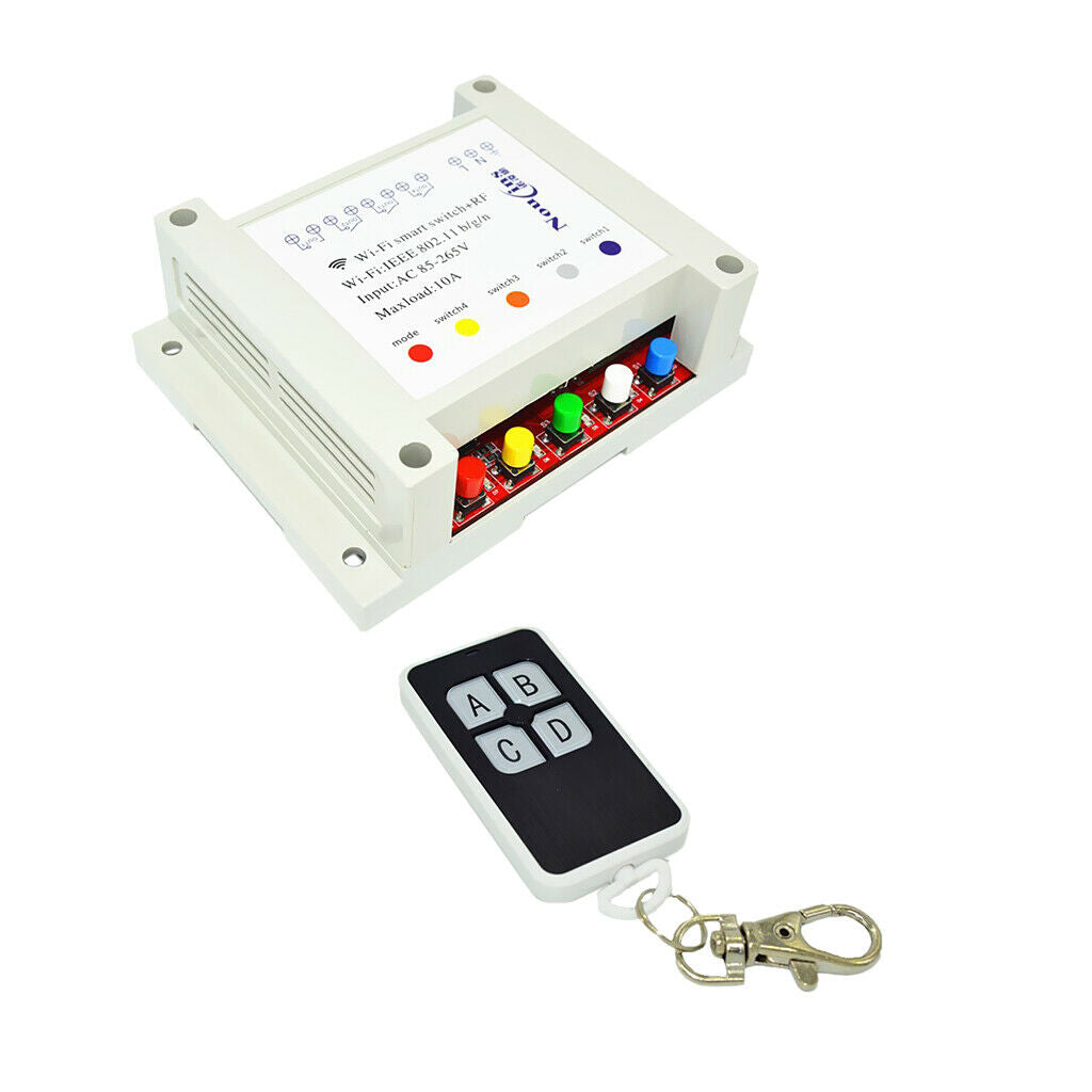 AC85-265V Wireless 4 Channel Switch WiFi For Home Automation App Control #6