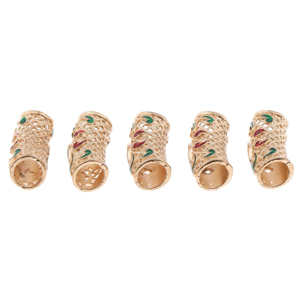 10 Pieces Hair Extension Beads Dreadlock Braiding Tubes DIY Jewelry Found Pieces