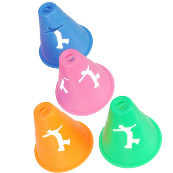 2x 5 Green Hollow Out Training Agility Maker Cones For Slalom Roller Skating 3"