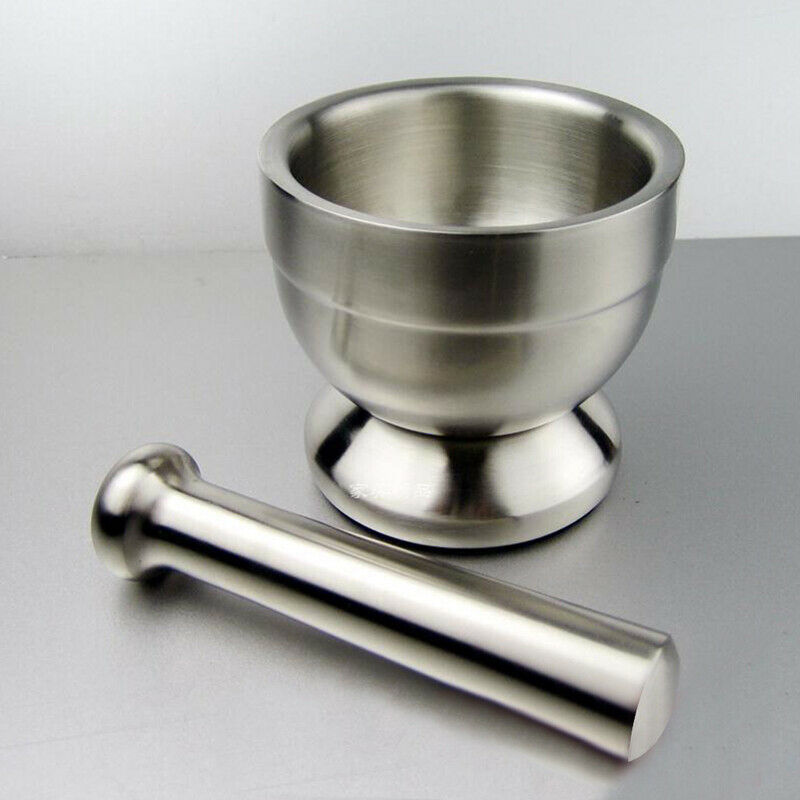 Mortar Pestle Pugging Pot Garlic Spice Grinder Pharmacy Herbs Bowl Mill GrinFCA