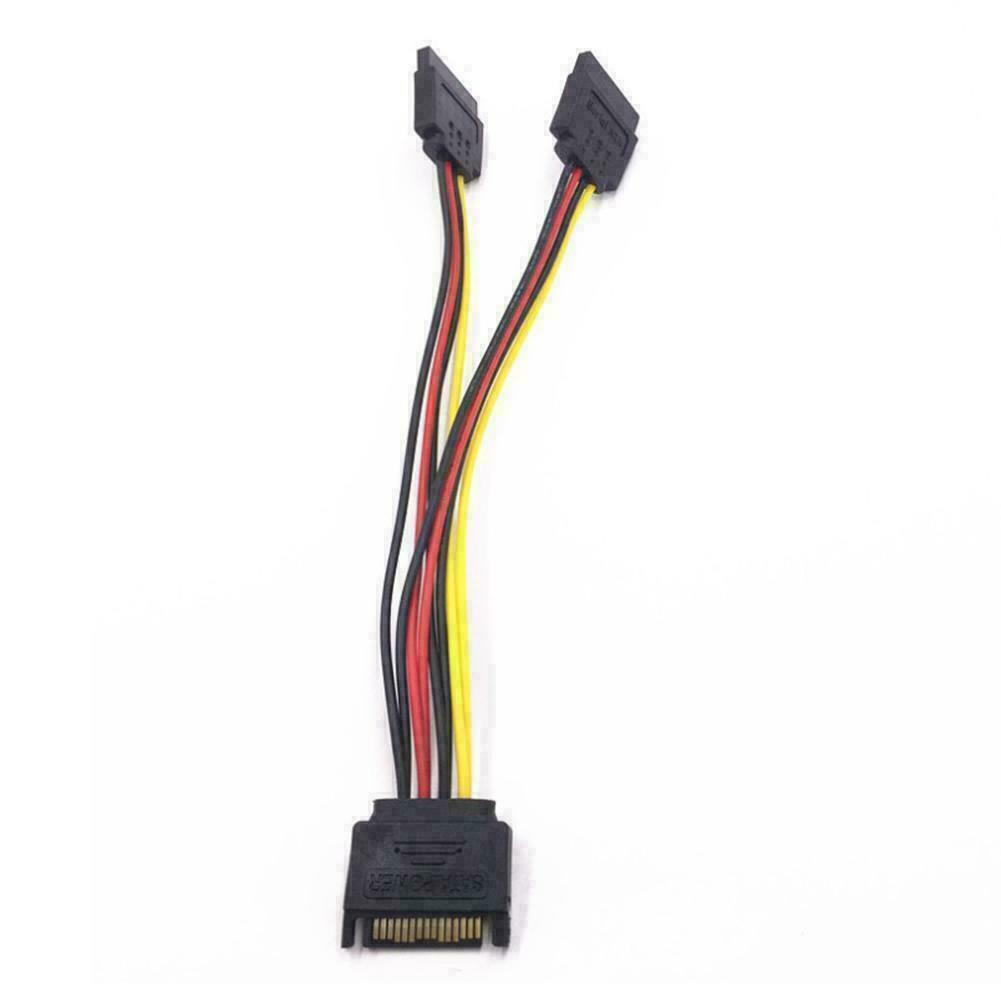SATA Power 15-pin Y-Splitter Cables Adapter Male to Female For HDD Drive hot