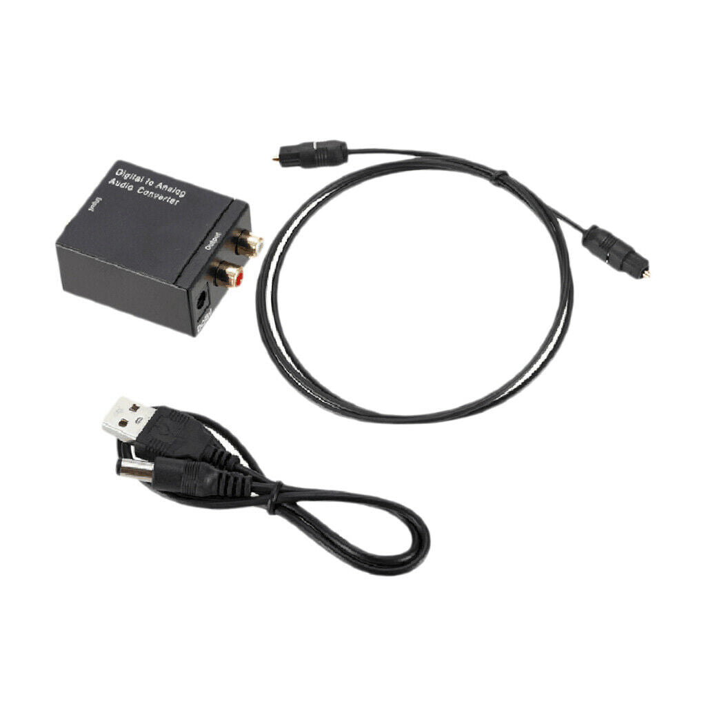 1PC Digital Optical Toslink SPDIF Coax to Analog RCA Audio Converter Adapter