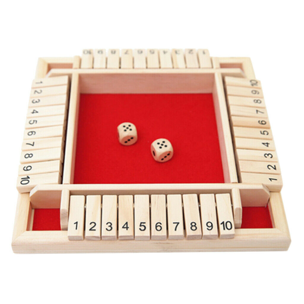 Shut The Box Board Game Set Wooden Number Fun Drinking Games
