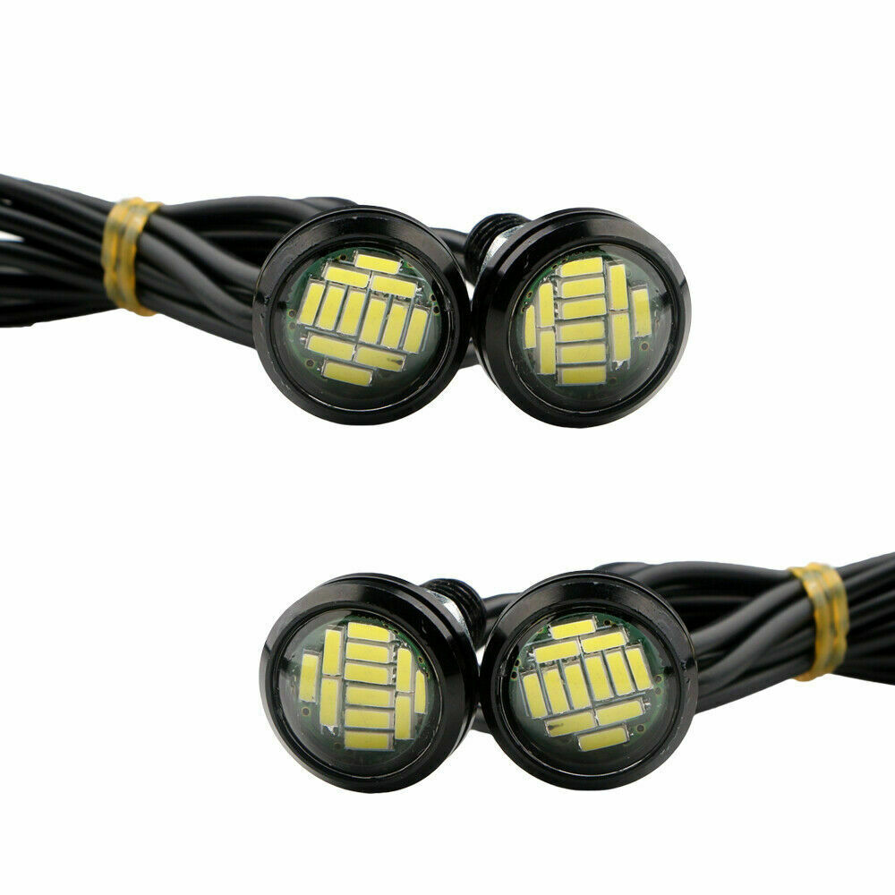 4Pcs White 4014 12SMD Eagle Eye LED Car Daytime Running Light Backup Signal Lamp