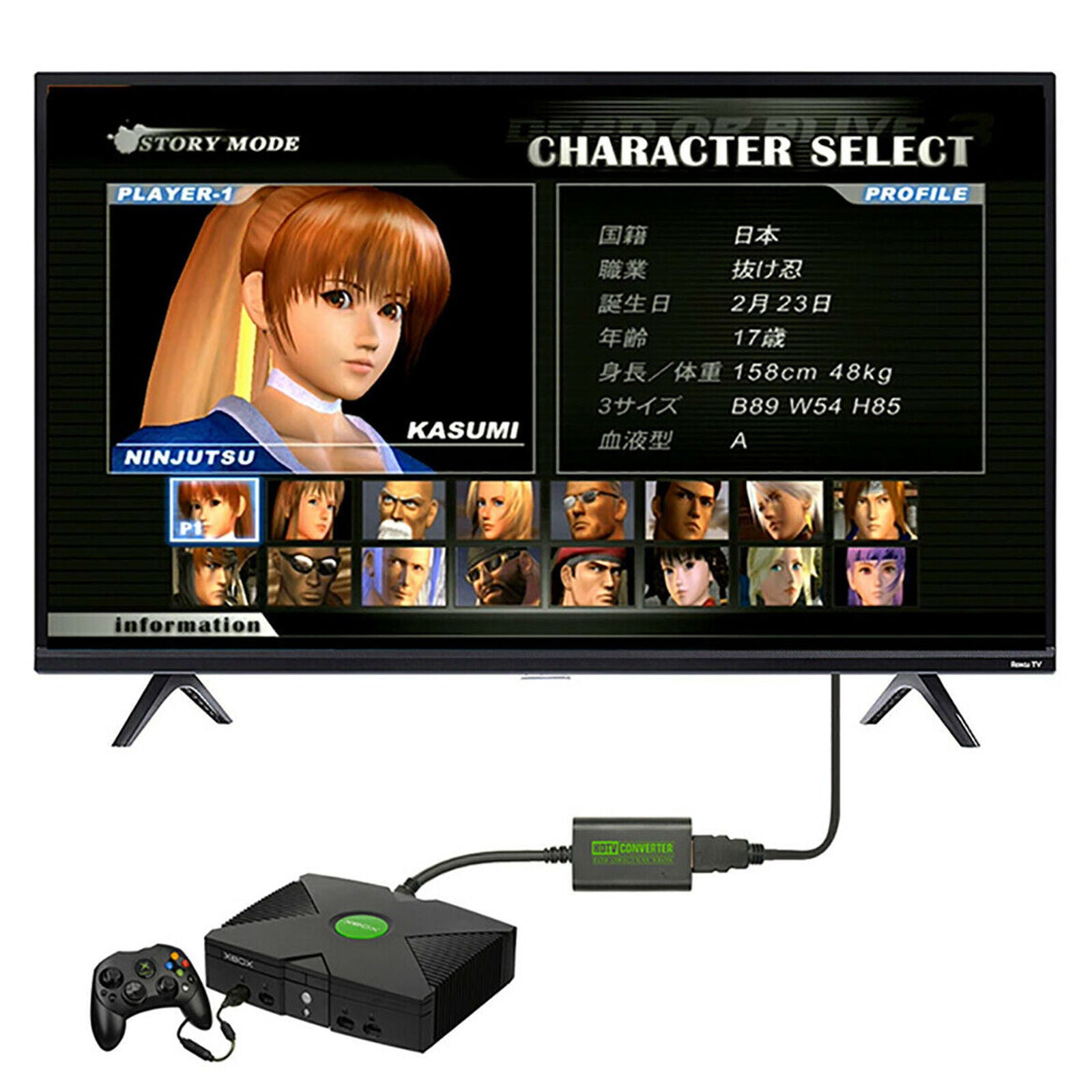 For XBOX Support 1080P Video Game HDMI Adapter Converter HD Cable