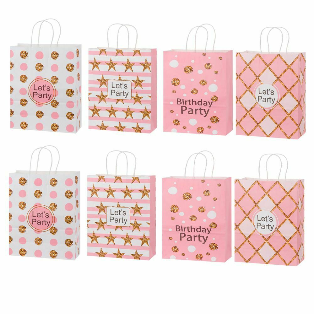 Party Supplies Gift Storage Cute Pink Kraft Bag Candy Bag Birthday