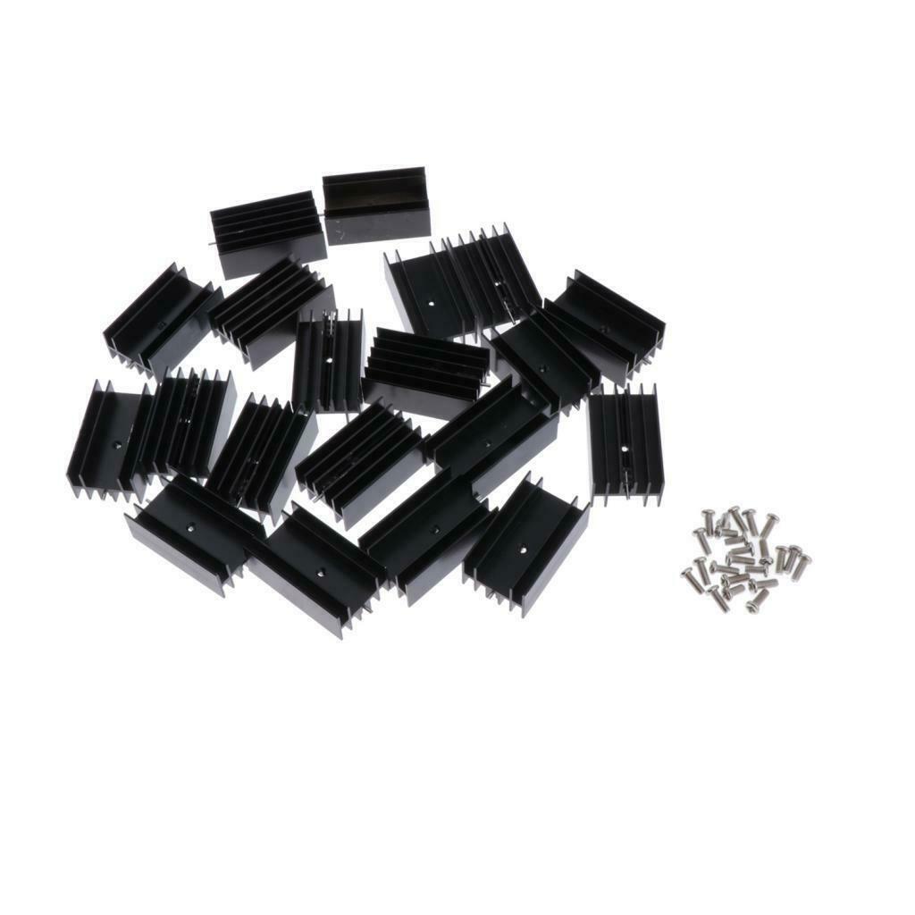 20x Triode Aluminium Heat Sink 7805 Transistor Heatsink Cooler Single Needle