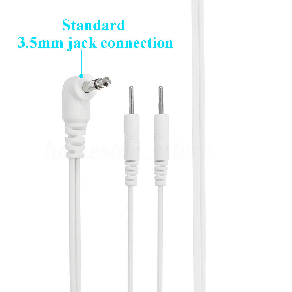 2X 3.5mm Replacement Electrode Pads Lead Cable Wire Connection for Tens Black