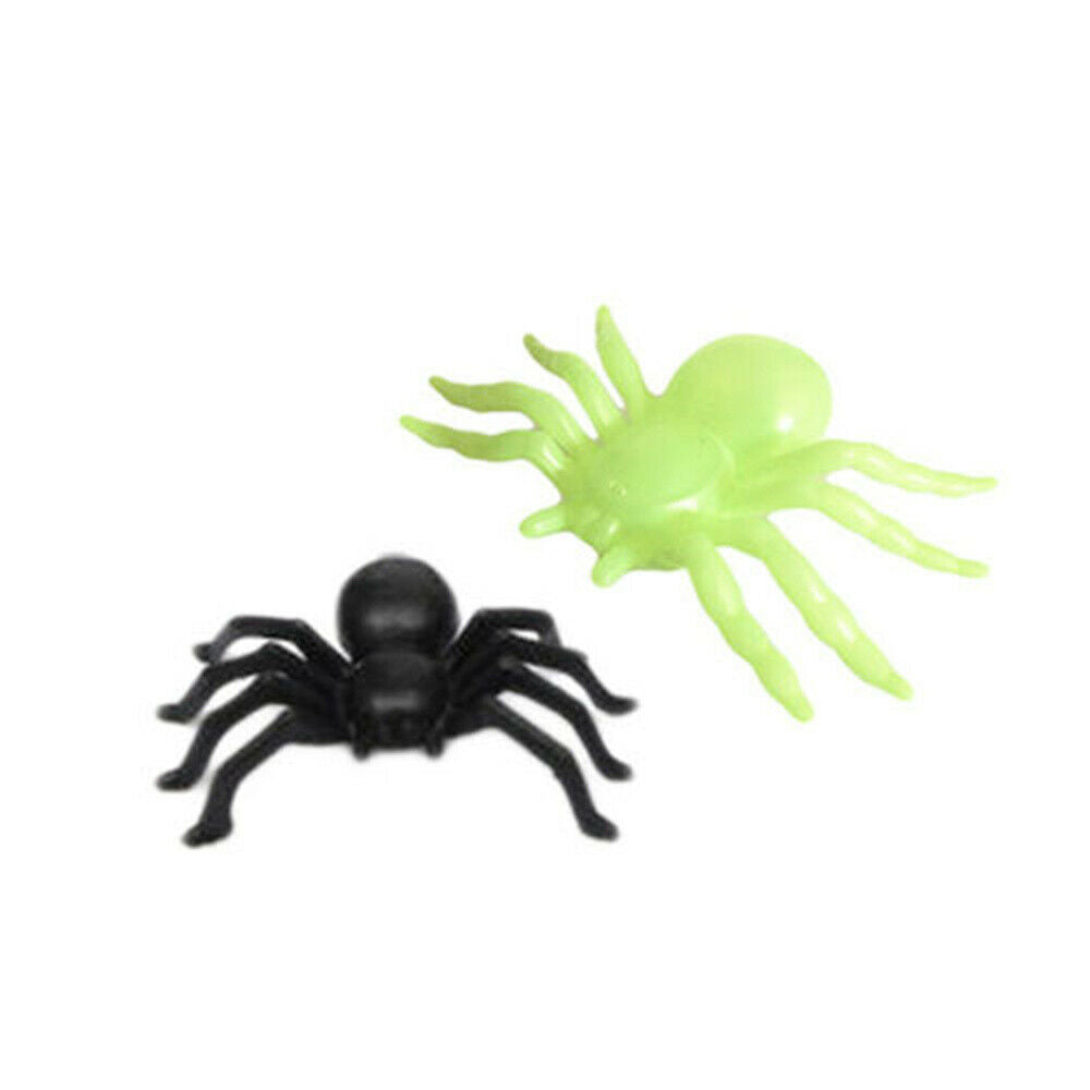 50pc  Mini Horror Black Spider Halloween Party Spider Web Simulation Decor Toys