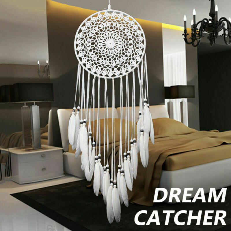 DIY Large Handmade Dream Catcher Feathers Hanging Dreamcatcher Wall Decor Home