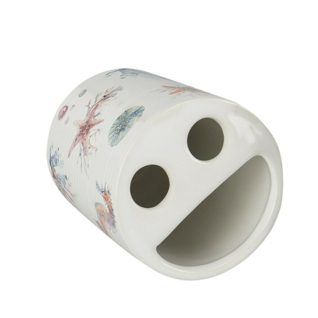 4 Pieces Bathroom Accessory Toothbrush Holder Undersea World Decor Gift