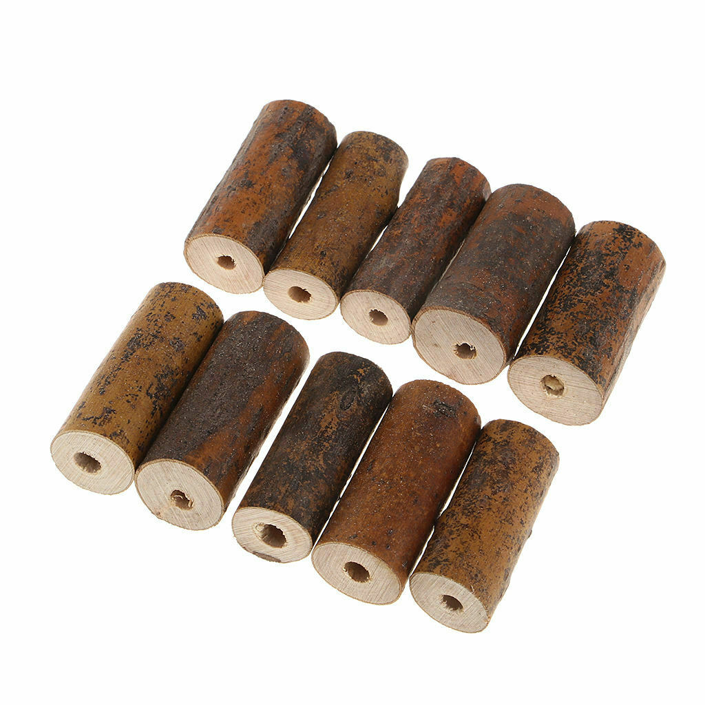 10 Pieces Drilled Natural Pine Wood Sticks DIY
