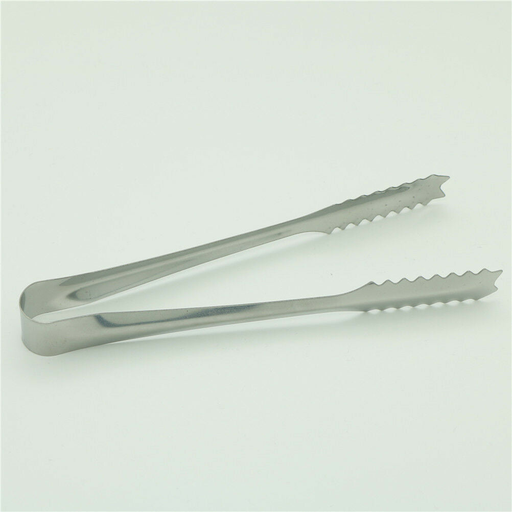 Stainless Steel Barbecue  Clip Bread Food Ice Clamp Ice Tong ToolBarKit.l8
