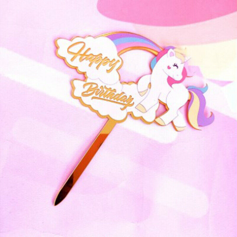 Colorful Animal Party Cake Topper Happy Birthday Cake Acrylic Party Dec.l8