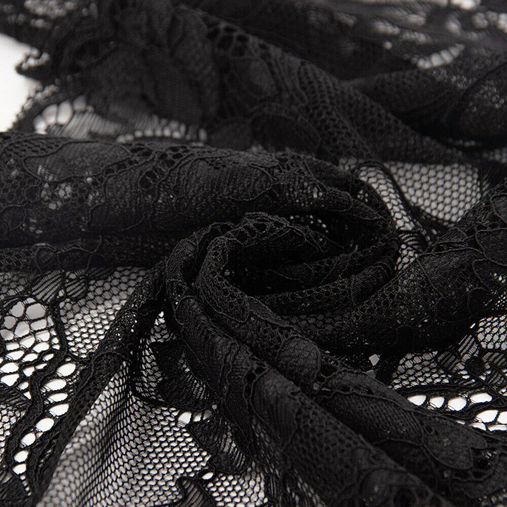 1yd 23cm Hollow Lace Fabric Nylon Silk Trim Ribbon Sewing DIY for Dress Curtain